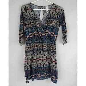 Pink Owl Dress Colorful Dress With Aztec Designs Size Medium